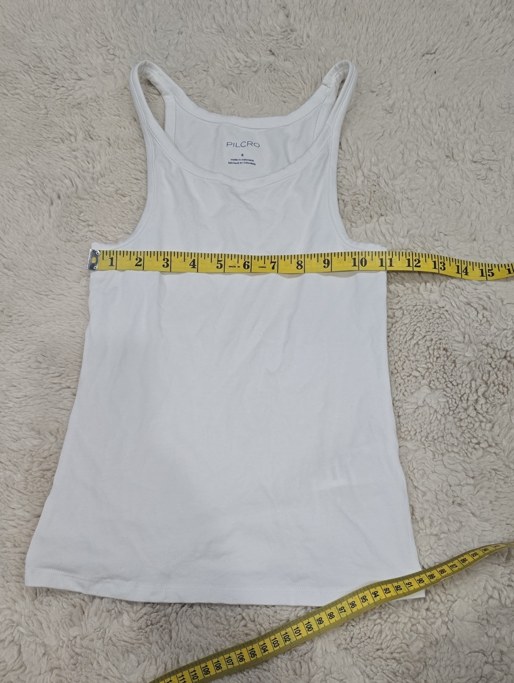 Pilcro White Ribbed Racerback Tank - Picture 3 of 6